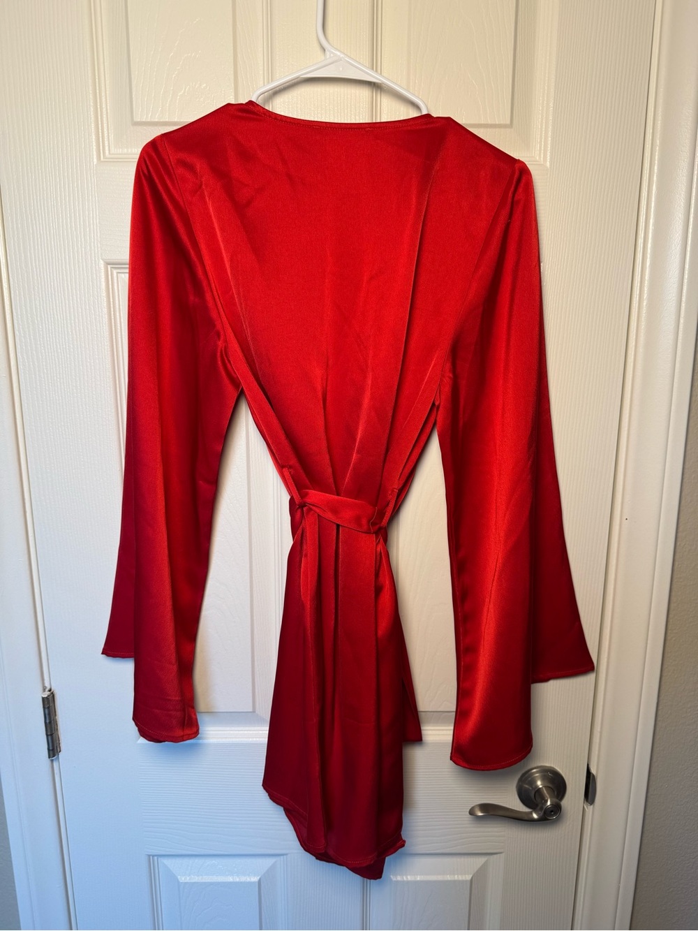 12th Tribe Red Satin Wrap Robe - Picture 4 of 4